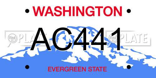 AC441 Washington License Plate
