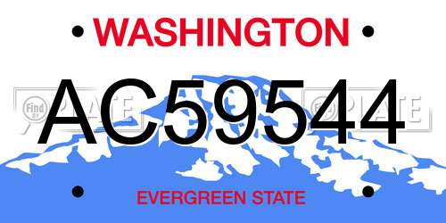 AC59544 Washington License Plate