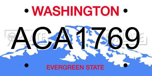 ACA1769 Washington License Plate
