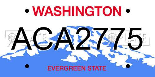 ACA2775 Washington License Plate