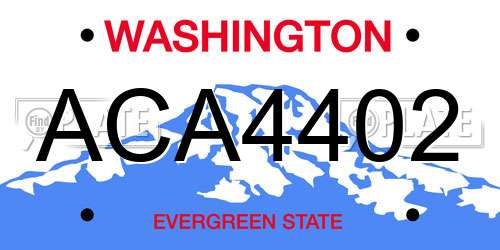 ACA4402 Washington License Plate