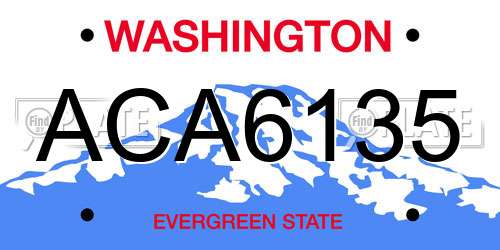 ACA6135 Washington License Plate