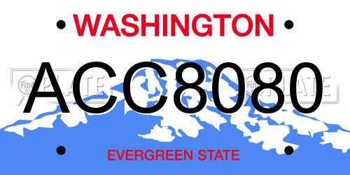 ACC8080 Washington License Plate