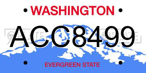 ACC8499 Washington License Plate