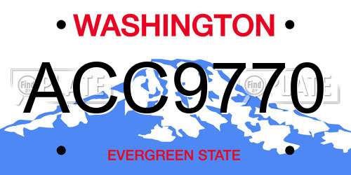 ACC9770 Washington License Plate