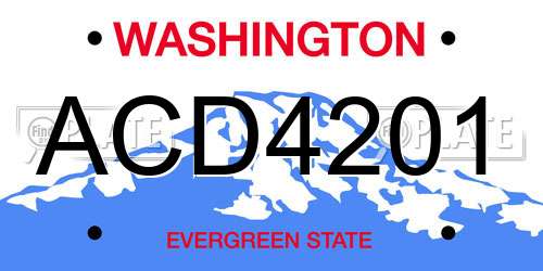 ACD4201 Washington License Plate