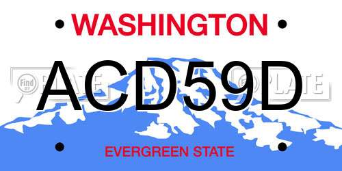 ACD59D Washington License Plate