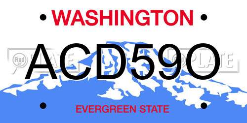 ACD59O Washington License Plate