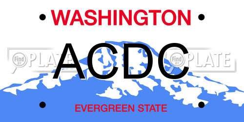 ACDC Washington License Plate