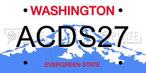 ACDS27 Washington License Plate