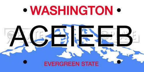 ACEIEEB Washington License Plate