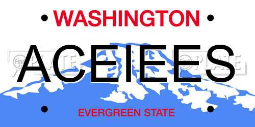 ACEIEES Washington License Plate