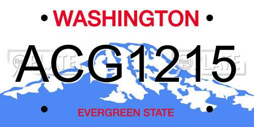 ACG1215 Washington License Plate