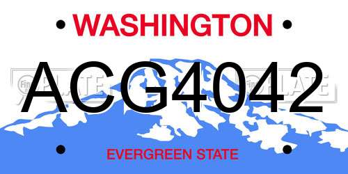 ACG4042 Washington License Plate