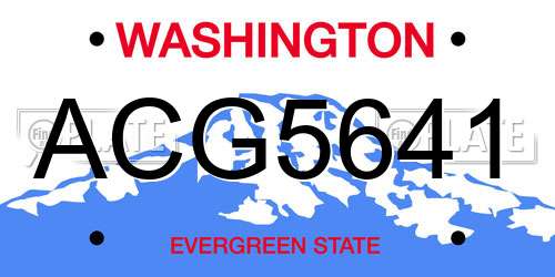ACG5641 Washington License Plate