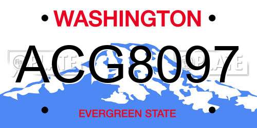 ACG8097 Washington License Plate