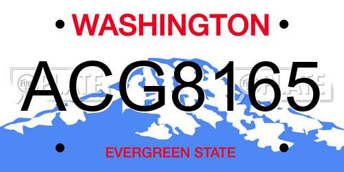 ACG8165 Washington License Plate