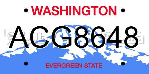 ACG8648 Washington License Plate
