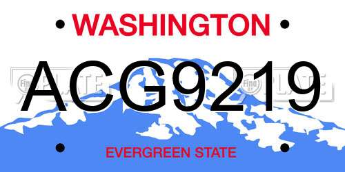 ACG9219 Washington License Plate