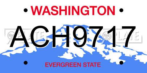 ACH9717 Washington License Plate