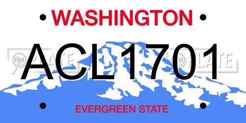 ACL1701 Washington License Plate