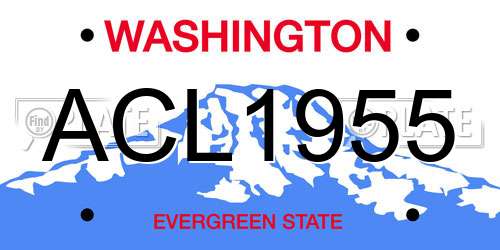 ACL1955 Washington License Plate