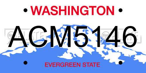 ACM5146 Washington License Plate
