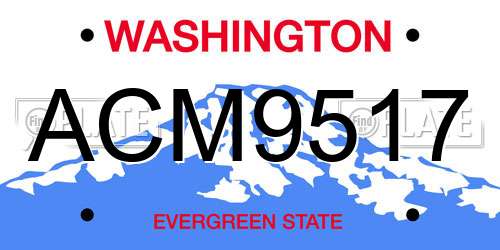 ACM9517 Washington License Plate