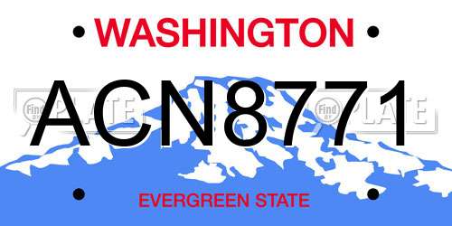 ACN8771 Washington License Plate