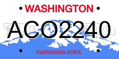 ACO2240 Washington License Plate