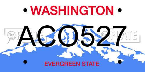 ACO527 Washington License Plate