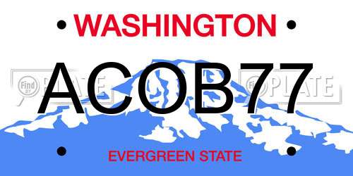 ACOB77 Washington License Plate