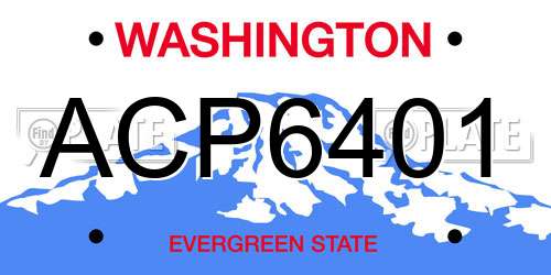 ACP6401 Washington License Plate