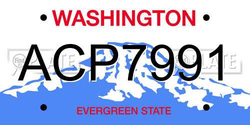 ACP7991 Washington License Plate