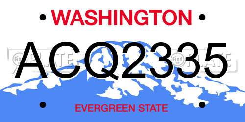 ACQ2335 Washington License Plate