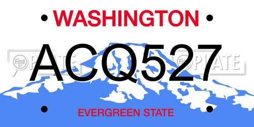 ACQ527 Washington License Plate