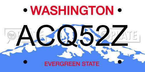 ACQ52Z Washington License Plate