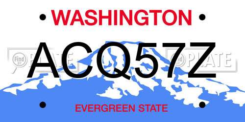 ACQ57Z Washington License Plate