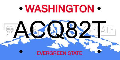 ACQ82T Washington License Plate