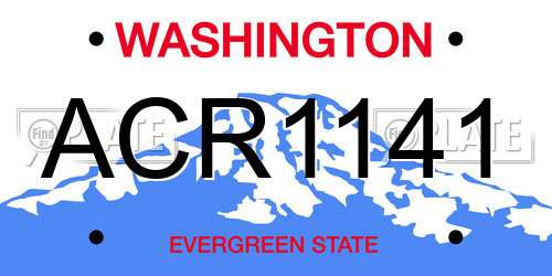 ACR1141 Washington License Plate