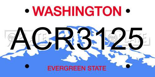 ACR3125 Washington License Plate