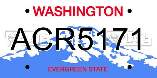 ACR5171 Washington License Plate
