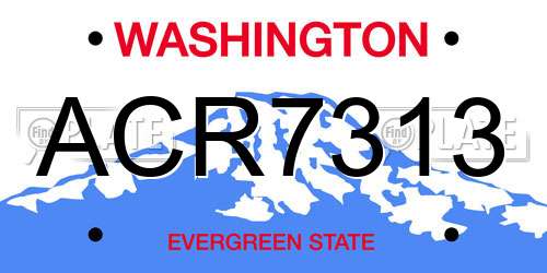 ACR7313 Washington License Plate