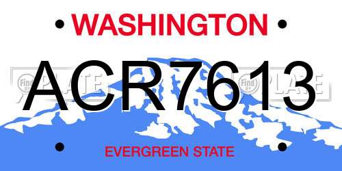 ACR7613 Washington License Plate