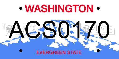 ACS0170 Washington License Plate