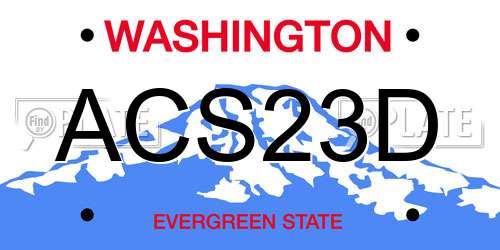 ACS23D Washington License Plate