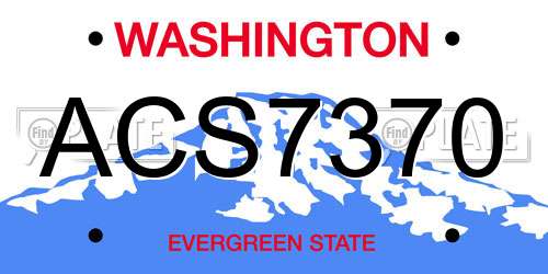 ACS7370 Washington License Plate