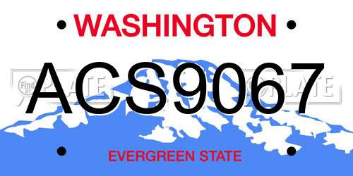 ACS9067 Washington License Plate