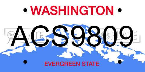 ACS9809 Washington License Plate