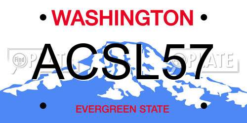 ACSL57 Washington License Plate
